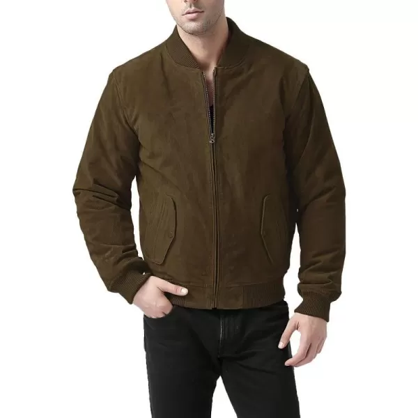 BGSD Men Urban Leather Bomber Jacket Regular and Big amp TallTobacco