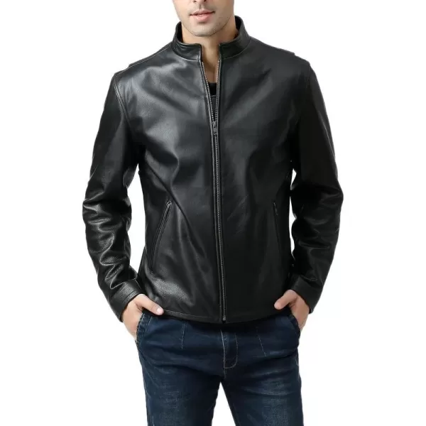 BGSD Men Urban Motorcycle Leather JacketBlack