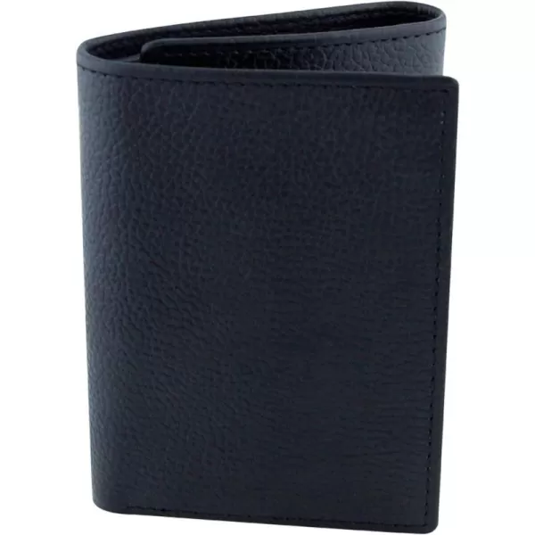 BGSD Mens Black Pebble Grain Classic Leather Trifold WalletBGSD Mens Black Pebble Grain Classic Leather Trifold Wallet