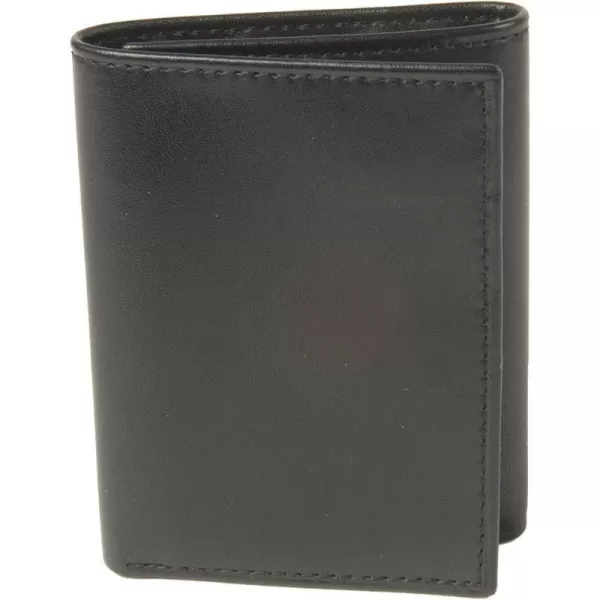 BGSD Mens Black Smooth Classic Leather Trifold WalletBGSD Mens Black Smooth Classic Leather Trifold Wallet