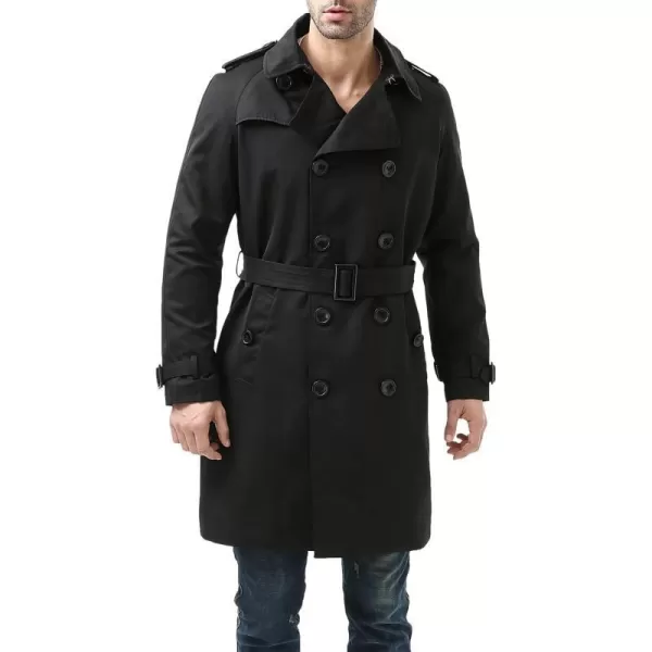 BGSD Mens Waterproof Classic Double Breasted Trench Coat with Removable Liner Black XLargeBGSD Mens Waterproof Classic Double Breasted Trench Coat with Removable Liner Black XLarge