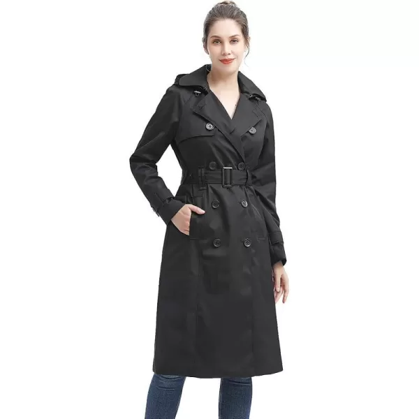 BGSD Women 34 Length Waterproof Hooded Trench Coat  Regular amp Plus SizeBlack