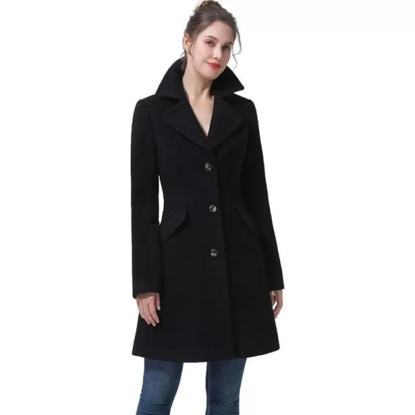 BGSD Women Ada MidLength Wool Walking Coat Regular amp Plus Size amp PetiteBlack