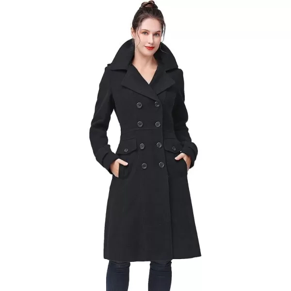 BGSD Women Ady Wool Pea Coat Regular amp Plus Size amp PetiteBlack