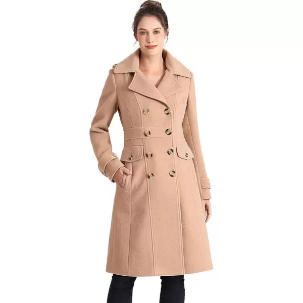 BGSD Women Ady Wool Pea Coat Regular amp Plus Size amp PetiteCamel