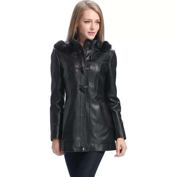 BGSD Women Amanda Lambskin Leather Coat Regular amp Plus Size amp PetiteBlack