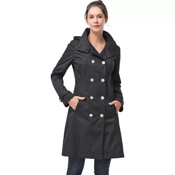 BGSD Women Amari Waterproof Hooded Trench Coat  Regular amp Plus SizeBlack