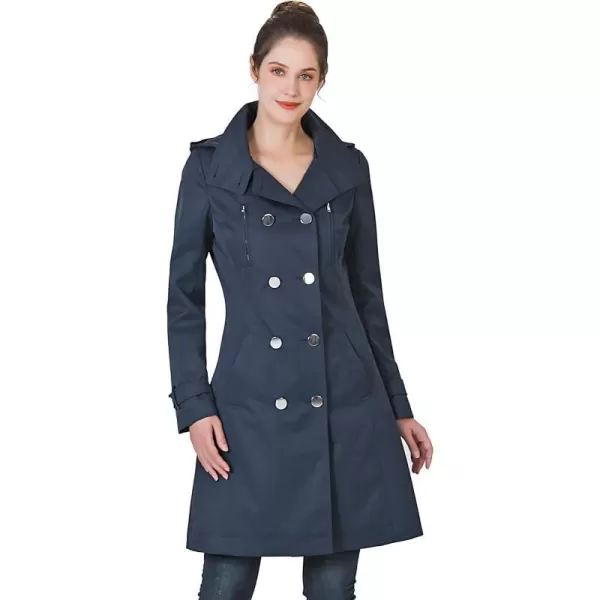 BGSD Women Amari Waterproof Hooded Trench Coat  Regular amp Plus SizeNavy