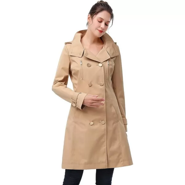 BGSD Women Amari Waterproof Hooded Trench Coat  Regular amp Plus SizeTan