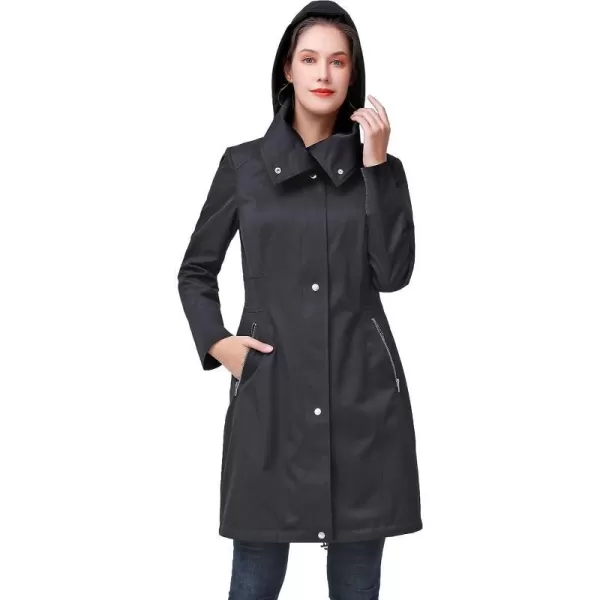 BGSD Women Anais Waterproof Hooded Rain Jacket Ourdoor Windbreaker Parka Coat  Regular amp Plus SizeBlack