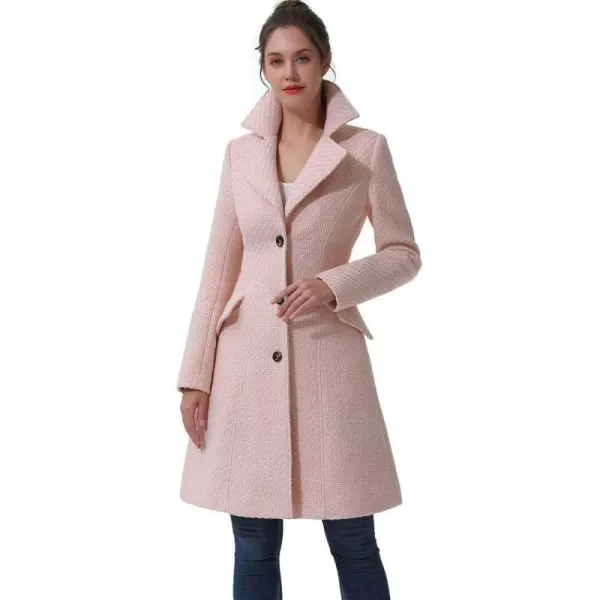 BGSD Women Ann Fit amp Flare Boucle Wool Coat Regular amp Plus Size amp PetiteBlush