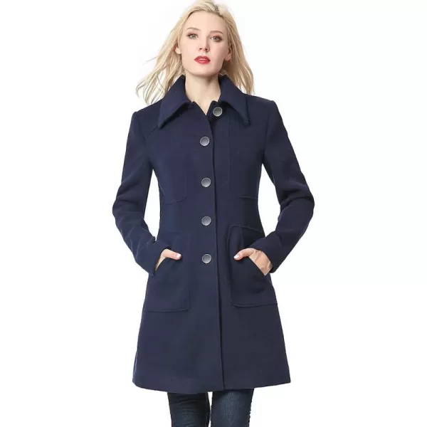 BGSD Women Anna Wool Walking Coat Regular amp Plus Size amp PetiteNavy