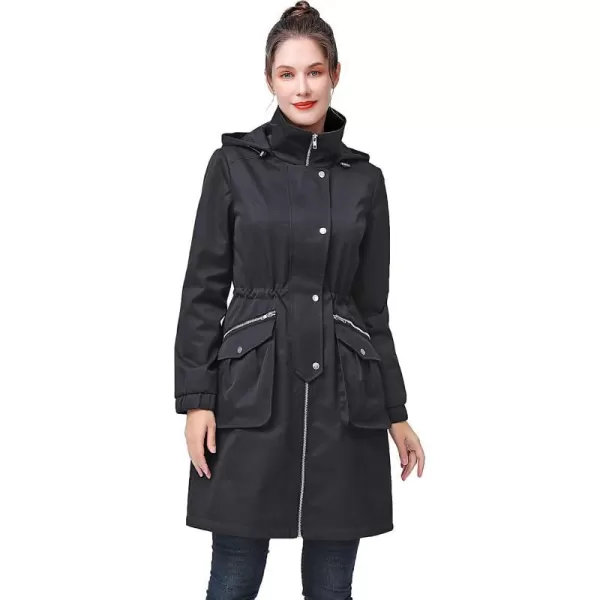 BGSD Women Ariah Waterproof Hooded Rain Jacket Parka Coat  Regular amp Plus SizeBlack