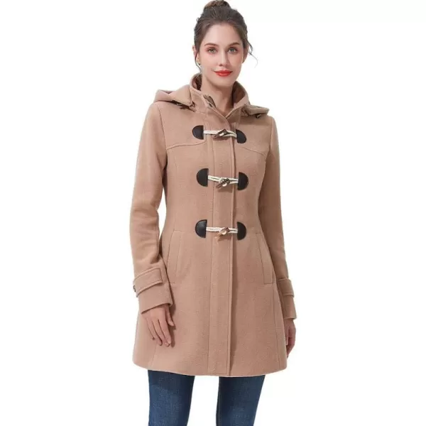 BGSD Women Ava Toggle Hooded Duffle Wool Coat Regular amp Plus Size amp PetiteCamel