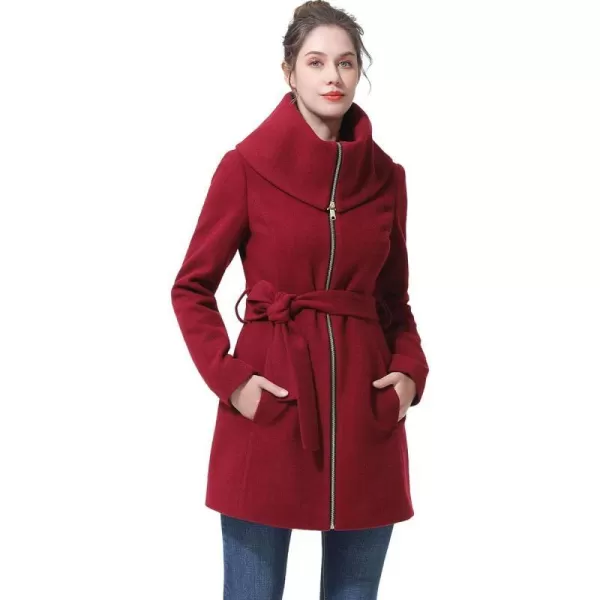 BGSD Women Aya Belted Wool Coat Regular amp Plus Size amp PetiteWine