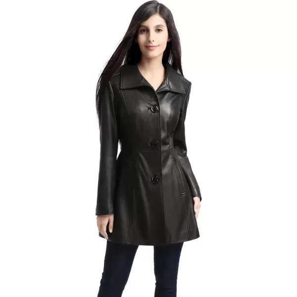 BGSD Women Belle Lambskin Leather Coat Regular amp Plus Size amp PetiteBlack