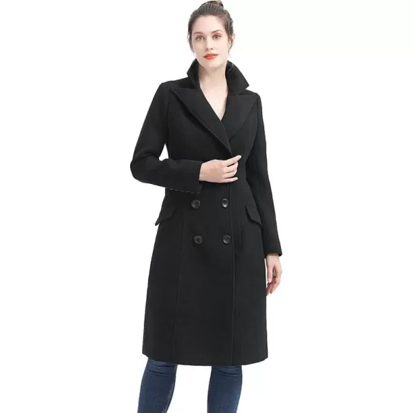 BGSD Women Bri Long Wool Pea Coat Regular amp Plus Size amp PetiteBlack