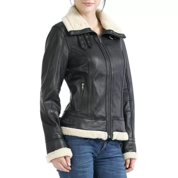 BGSD Women Brittany Lambskin Leather Jacket Regular amp Plus Size amp PetiteBlack