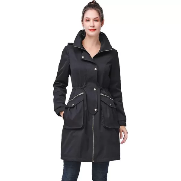 BGSD Women Carly Waterproof Hooded Parka Coat Outdoor Windbreaker Rain Jacket  Regular amp Plus SizeBlack