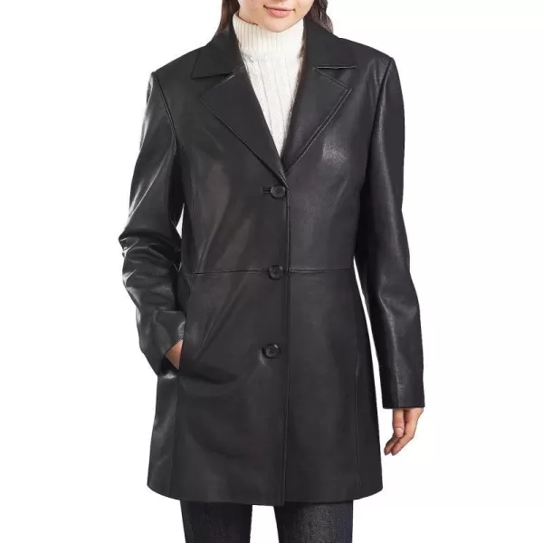 BGSD Women Danielle Lambskin Leather Walking Coat Regular amp Plus Size amp PetiteBlack