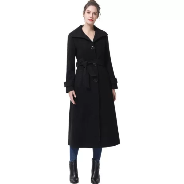 BGSD Women Ela Full Length Long Wool Trench Coat Regular amp Plus Size amp PetiteBlack