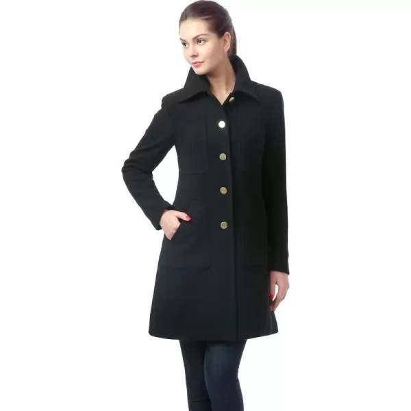 BGSD Women Elizabeth Wool Walking Coat Regular amp Plus Size amp PetiteBlack