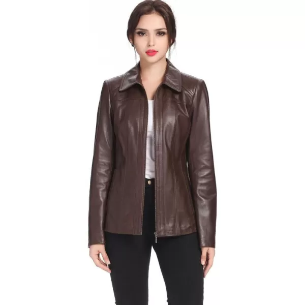 BGSD Women Ellen Lambskin Leather Jacket Regular amp Plus Size amp PetiteEspresso