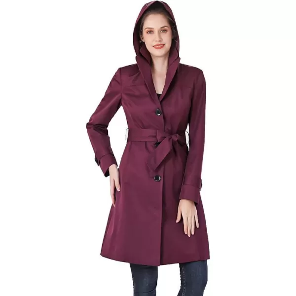 BGSD Women Eva Waterproof Hooded Trench Coat  Regular amp Plus SizeGrape Wine