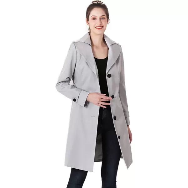 BGSD Women Eva Waterproof Hooded Trench Coat  Regular amp Plus SizeGray