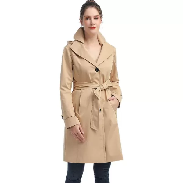 BGSD Women Eva Waterproof Hooded Trench Coat  Regular amp Plus SizeTan