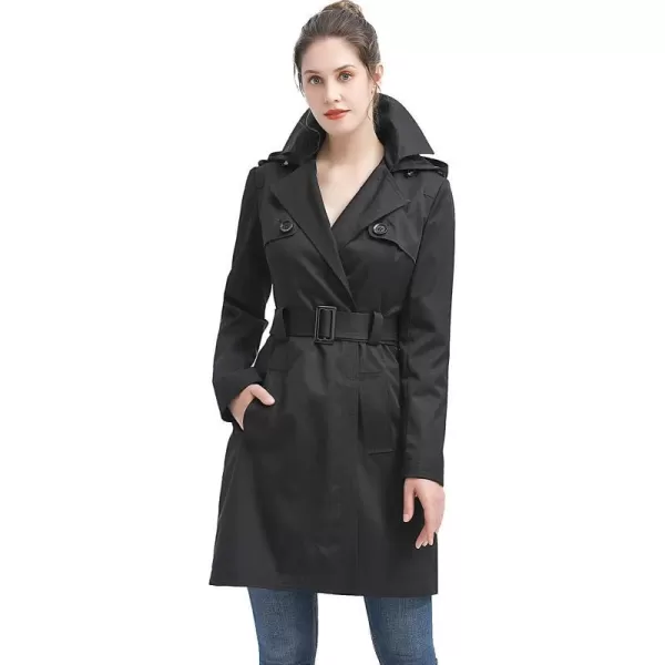 BGSD Women Gabby Waterproof Hooded Trench Coat  Regular amp Plus SizeBlack