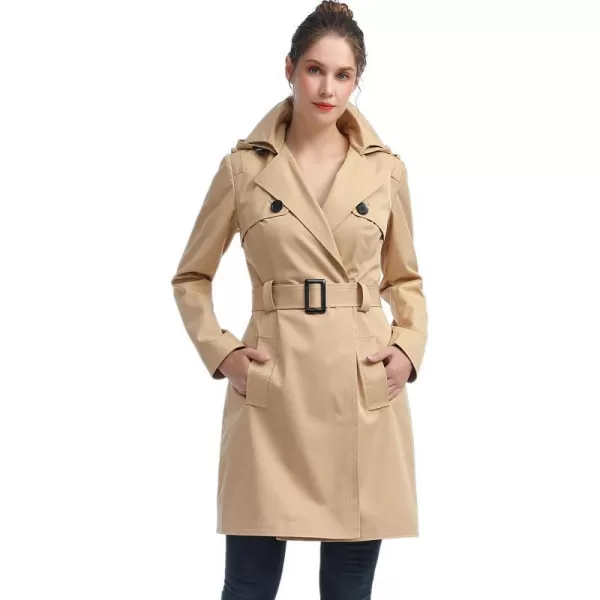 BGSD Women Gabby Waterproof Hooded Trench Coat  Regular amp Plus SizeTan