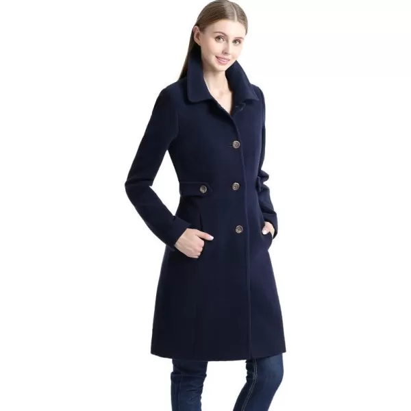 BGSD Women Heather Wool Walking Coat Regular amp Plus Size amp PetiteNavy