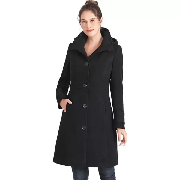 BGSD Women Jem StandCollar Wool Coat Regular amp Plus Size amp PetiteBlack