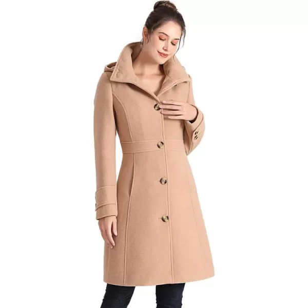 BGSD Women Jem StandCollar Wool Coat Regular amp Plus Size amp PetiteCamel