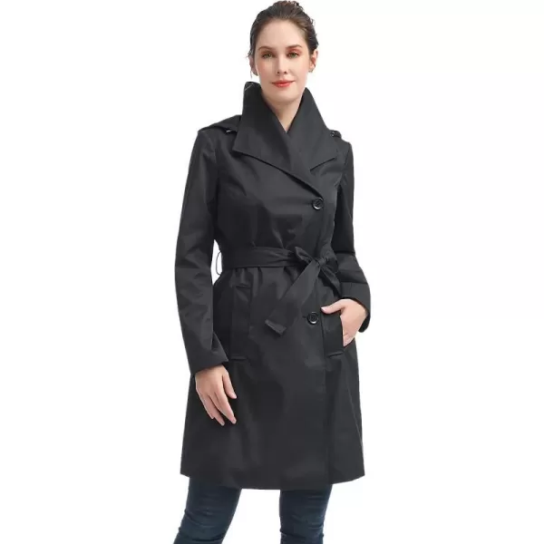 BGSD Women Jessie Waterproof Hooded Trench Coat  Regular amp Plus SizeBlack