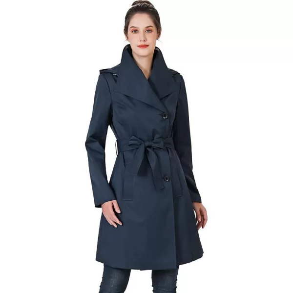 BGSD Women Jessie Waterproof Hooded Trench Coat  Regular amp Plus SizeNavy