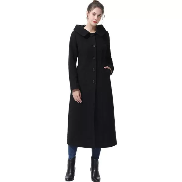 BGSD Women Kai Hooded Full Length Long Wool Coat Regular amp Plus Size amp PetiteBlack