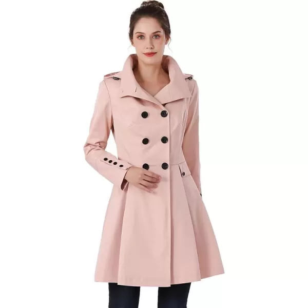 BGSD Women Kayla Waterproof Hooded Mid Length Trench Coat  Regular amp Plus SizeBlush