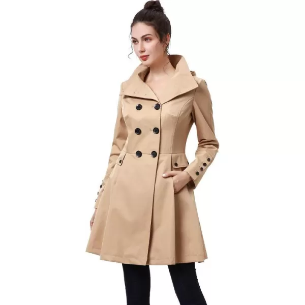 BGSD Women Kayla Waterproof Hooded Mid Length Trench Coat  Regular amp Plus SizeTan