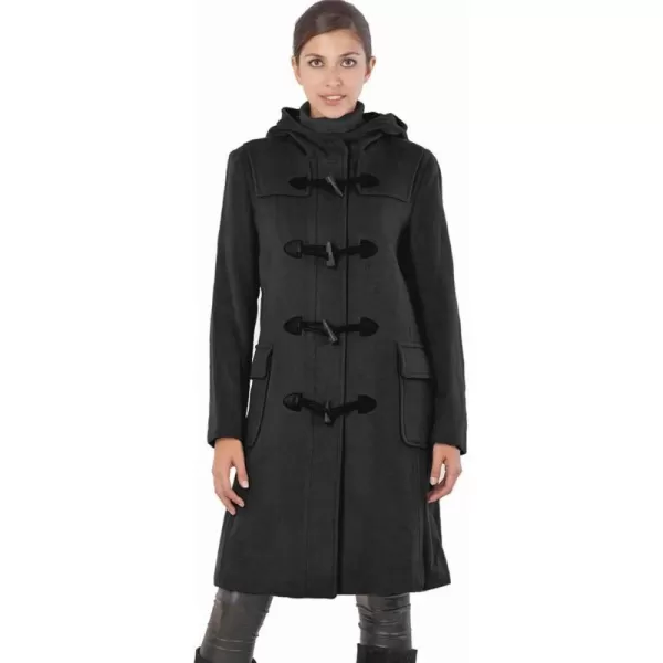 BGSD Women Lisa Wool Hooded Toggle Coat Regular amp Plus SizeBlack