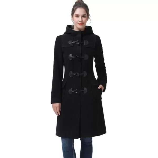 BGSD Women Liv Hooded Toggle Duffle Wool Coat Regular amp Plus Size amp PetiteBlack