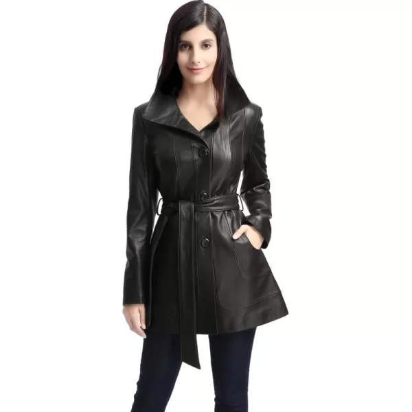 BGSD Women Madison Lambskin Leather Coat Regular amp Plus Size amp PetiteBlack