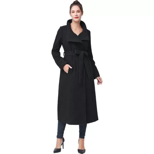 BGSD Women Mai Wool Long Trench Coat Regular amp Plus Size amp PetiteBlack