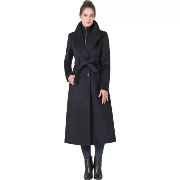 BGSD Women May Belted Wrap Wool Trench Coat Regular amp Plus Size amp PetiteBlack