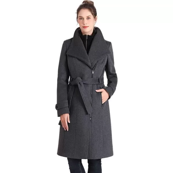 BGSD Women Mel Wool Belted Wrap Trench Coat with Removable Bib Regular amp Plus Size amp PetiteBGSD Women Mel Wool Belted Wrap Trench Coat with Removable Bib Regular amp Plus Size amp Petite