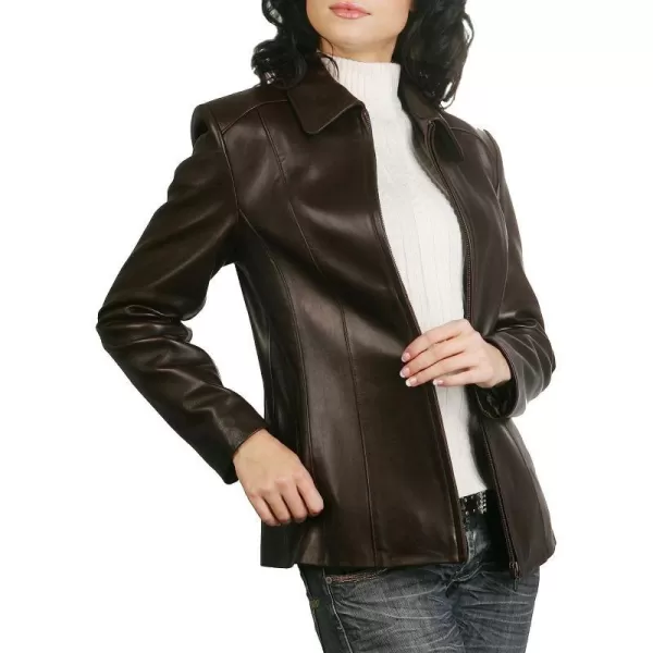 BGSD Women Miranda Lambskin Leather Jacket Regular amp Plus Size amp PetiteBrown