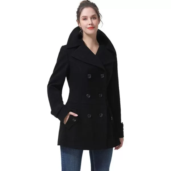 BGSD Women Mya Wool Pea Coat Regular amp Plus Size amp PetiteBlack