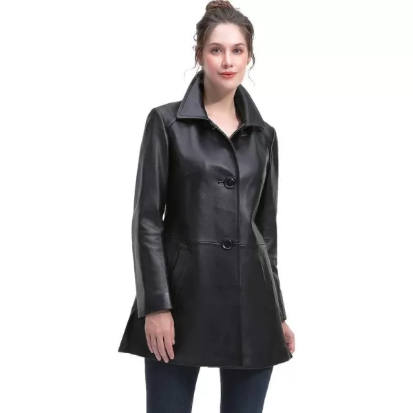 BGSD Women New Zealand Lambskin Leather Coat Regular amp Plus Size amp PetiteBlack