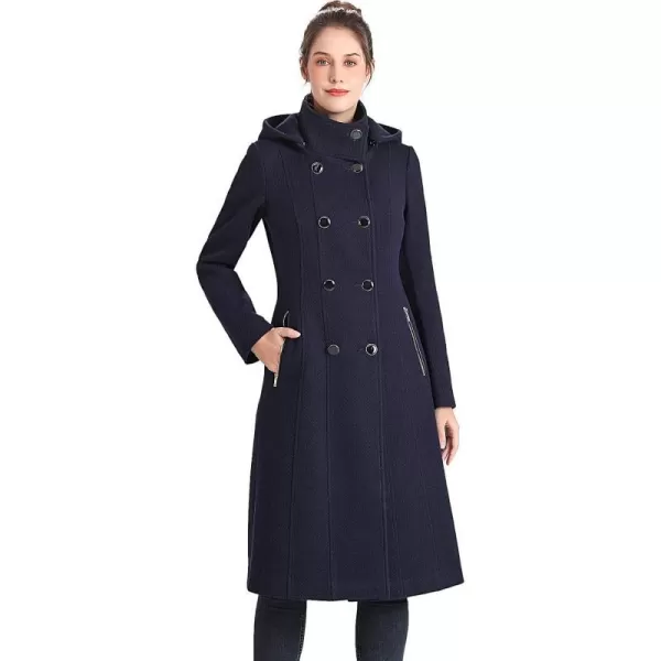 BGSD Women Ren Wool Stand Collar Walker Coat Regular amp Plus Size amp PetiteNavy